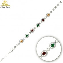 Gümüş Zirkon Taşlı Bilezik / Bileklik